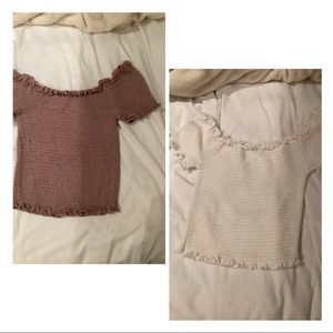 Pack of 2 Heart & Hips Scrunch Off the Shoulder Tops